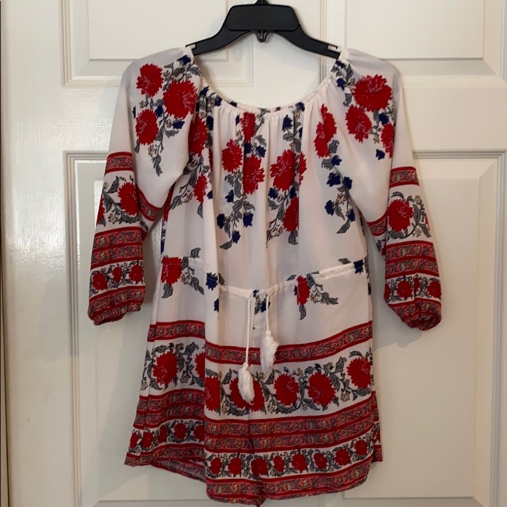 Flowered Off the Shoulder Romper